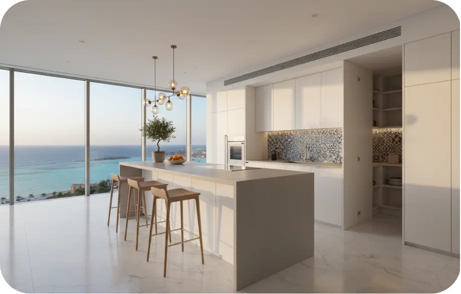 Seaview Apartment in Sahl Hasheesh, Kitchen